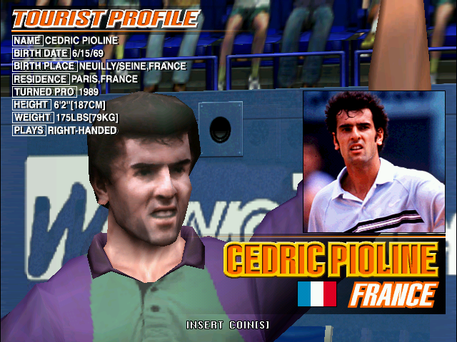 Virtua Tennis (Arcade) screenshot: Each character is modelled after a real tennis professional.