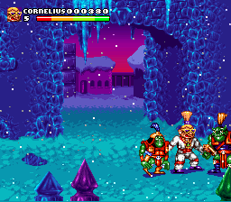 Stone Protectors (SNES) screenshot: Two creatures to deal with
