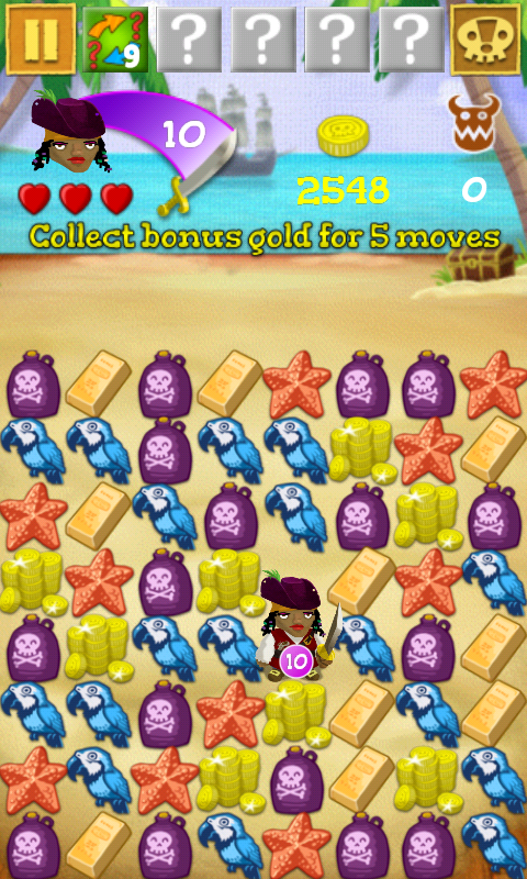 Scurvy Scallywags (Android) screenshot: Once all enemies have been killed we can collect some bonus gold