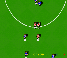 Super Kick Off (SNES) screenshot: Dribbling with the ball