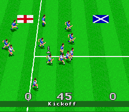 Virtual Soccer (SNES) screenshot: Here comes the teams