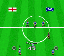 Virtual Soccer (SNES) screenshot: Kick-off
