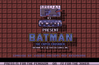 Batman: The Caped Crusader (Amiga) screenshot: Title screen