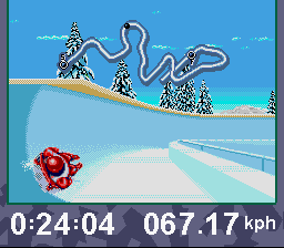 Winter Olympics: Lillehammer '94 (SNES) screenshot: Luge
