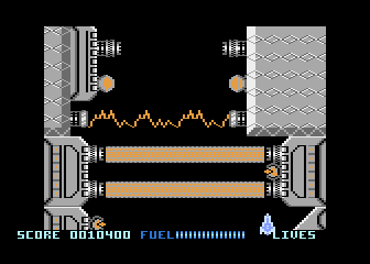 Sidewinder II (Atari 8-bit) screenshot: Trying to disable the barrier