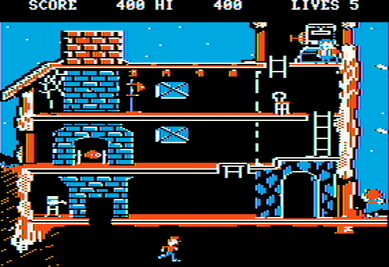 The Goonies (Apple II) screenshot: Made it to the basement!