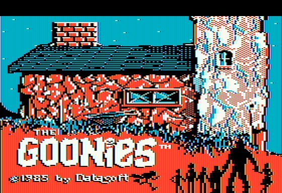 The Goonies (Apple II) screenshot: Title screen