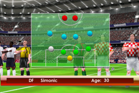 Real Soccer 2009 (iPhone) screenshot: Players lining up