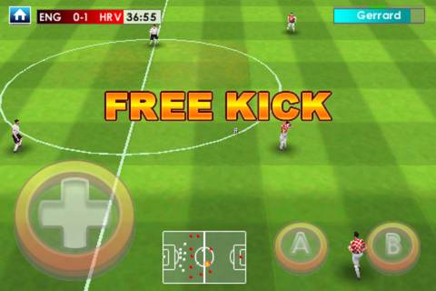 Real Soccer 2009 (iPhone) screenshot: Free kick
