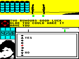 Nexus (ZX Spectrum) screenshot: Meeting an agent