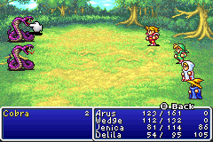 Final Fantasy I & II: Dawn of Souls (Game Boy Advance) screenshot: Cobras (FF1)