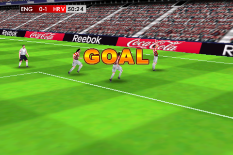 Real Soccer 2009 (iPhone) screenshot: Goal!