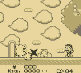Kirby's Dream Land (Game Boy) screenshot: Kirby vs. the Mini-boss