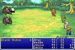 Final Fantasy I & II: Dawn of Souls (Game Boy Advance) screenshot: Black widows (FF1)