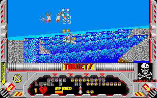 Hellfire Attack (Amiga) screenshot: Fighting over water