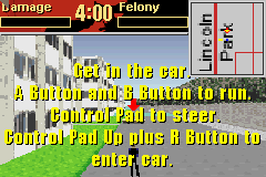 Driver 2 Advance (Game Boy Advance) screenshot: First, get in the car.