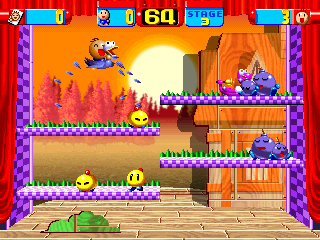YoYo's Puzzle Park (PlayStation) screenshot: Being happy in the third stage.