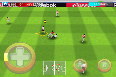 Real Soccer 2009 (iPhone) screenshot: Sliding challenge