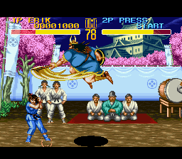 World Heroes 2 (SNES) screenshot: Attacking with your axe