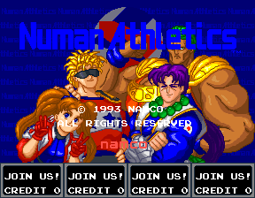 Numan Athletics (Arcade) screenshot: Title screen