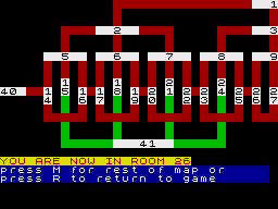 The White Barrows (ZX Spectrum) screenshot: Plan of the chambers