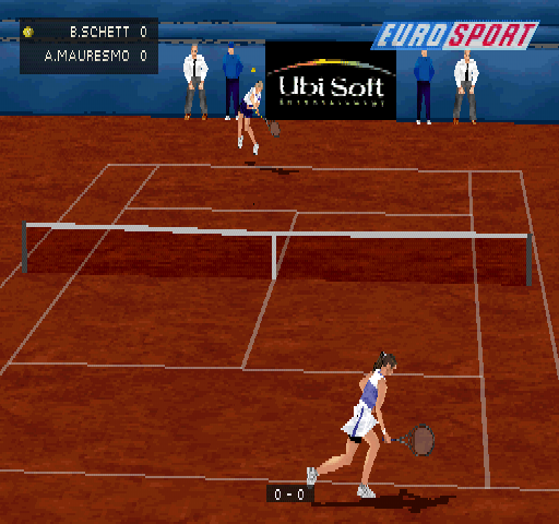 All Star Tennis 2000 (PlayStation) screenshot: The tennis match just started.