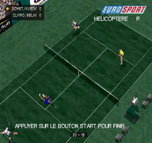 All Star Tennis 2000 (PlayStation) screenshot: Dumb CPU. Well, it's the first match after all.