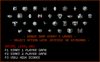 Vyper (Amiga) screenshot: Main menu