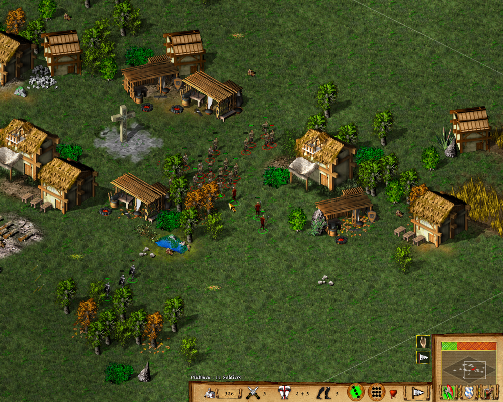 The Kings of the Dark Age (Windows) screenshot: Fighting the rebels.