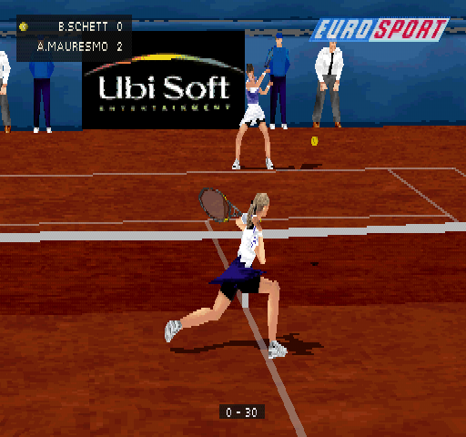 All Star Tennis 2000 (PlayStation) screenshot: How close should I stand to the net?