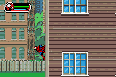 Ultimate Spider-Man (Game Boy Advance) screenshot: On the side of a house