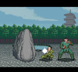 Osu!! Karate Bu (SNES) screenshot: Teaching me a new "trick"?