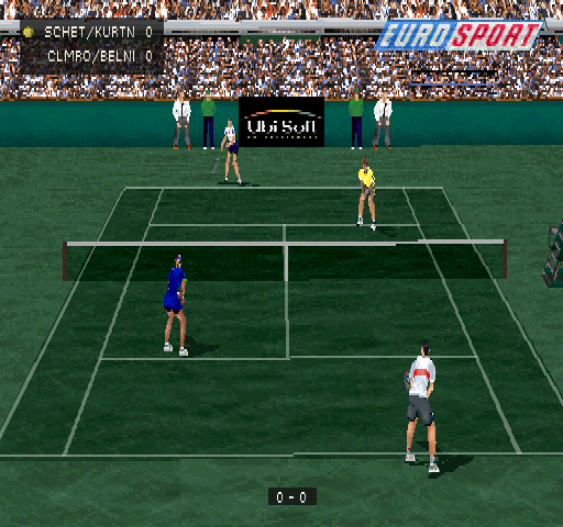 All Star Tennis 2000 (PlayStation) screenshot: Is this synthetic hard court? It seems so.