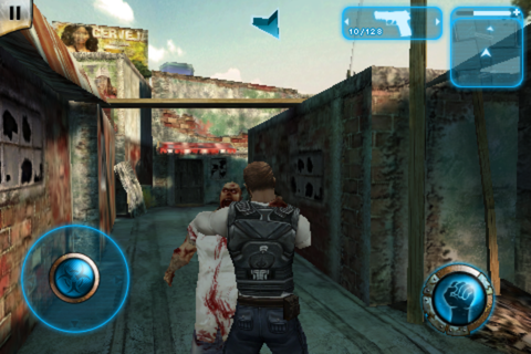Zombie Infection (iPhone) screenshot: A bit too close for comfort