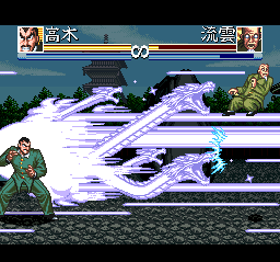 Osu!! Karate Bu (SNES) screenshot: Deathblow! Hah... poor old man...