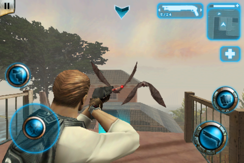 Zombie Infection (iPhone) screenshot: Being attacked by some birds