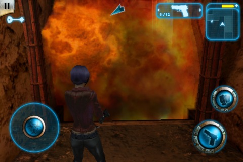 Zombie Infection (iPhone) screenshot: The mine is blowing up