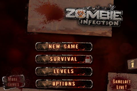 Zombie Infection (iPhone) screenshot: Main menu