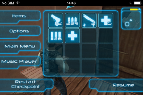 Zombie Infection (iPhone) screenshot: Inventory