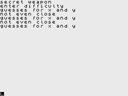 Computer Battlegames (ZX Spectrum) screenshot: Secret Weapon