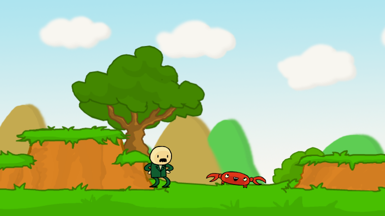 The Visit (Browser) screenshot: A happy crab walking crabwise