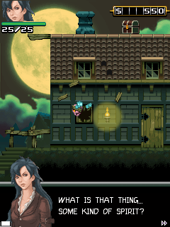 Shadowalker (J2ME) screenshot: Luckily, Phoenix is no silent protagonist.