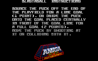 Hyperbowl (Amiga) screenshot: Instructions