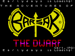 Adventures of Barsak the Dwarf (ZX Spectrum) screenshot: Loading Screen