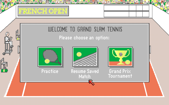 Grand Slam: World Class Tennis (Amiga) screenshot: Main menu