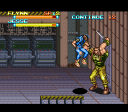 The Peace Keepers (SNES) screenshot: Grabbed by a boss