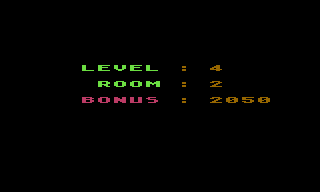 Space Caverns (Atari 8-bit) screenshot: ...while the bonuses get bigger