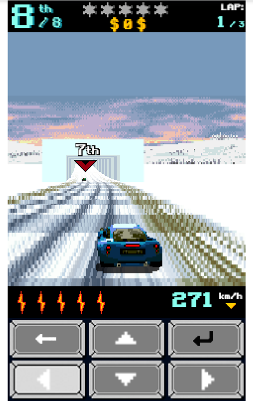 Asphalt: Urban GT (Browser) screenshot: Touch screen controls are added when running on a mobile device