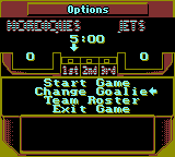 NHL 96 (Game Boy) screenshot: Options (SGB)