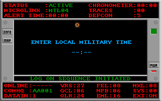 Defcon 5 (Amiga) screenshot: Enter time